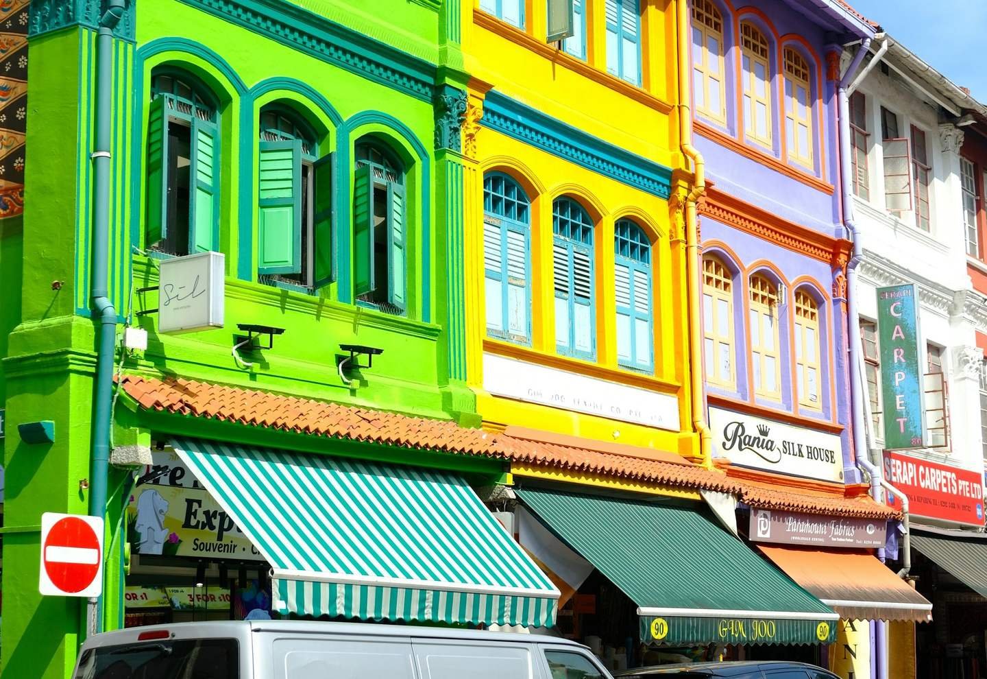 Colorful Joo Chiat shophouses in the morning